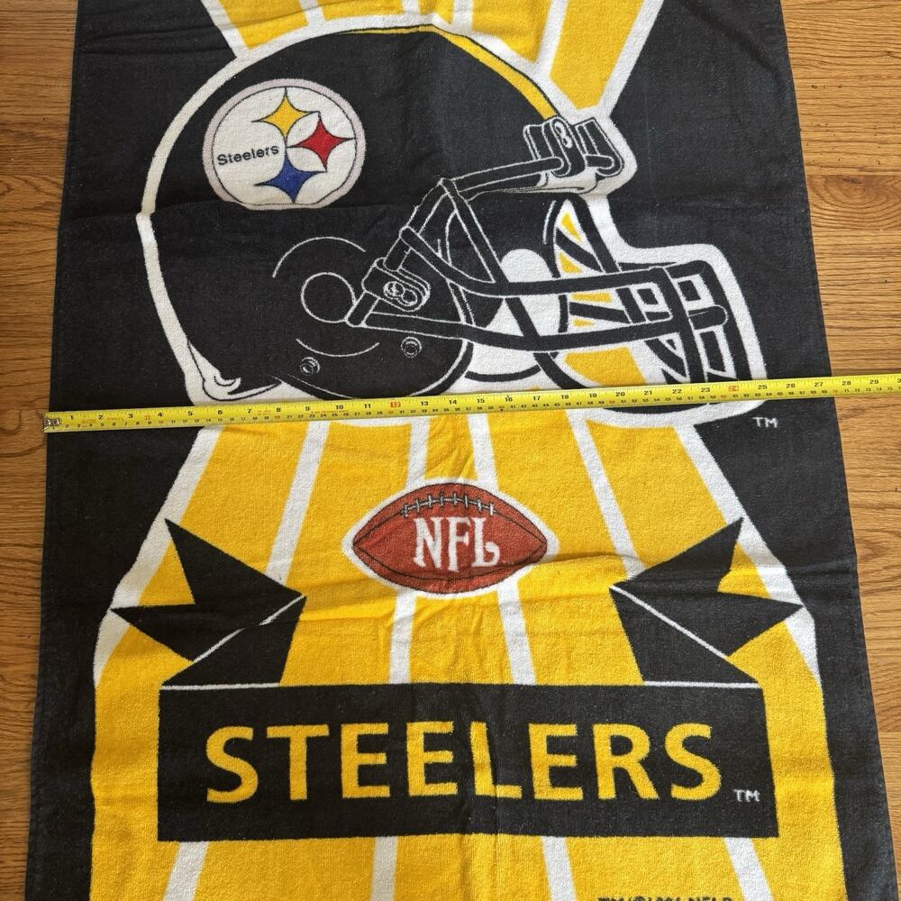 Vtg Pittsburgh Steelers Beach Towel 54"×27" NFL Football 1996 NFLP Official - Picture 6 of 12